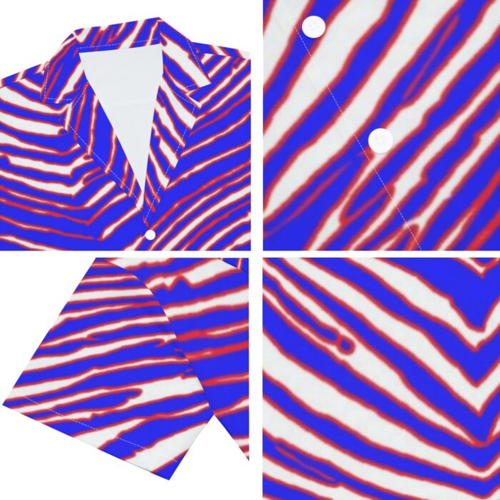 Buffalo Bills Zubaz All-Over Print Men's Deep V-neck Short Sleeve T-shirt - Image 2