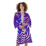 Buffalo Bills Zubaz All-Over Print Women's Satin Kimono Robe - Image 2