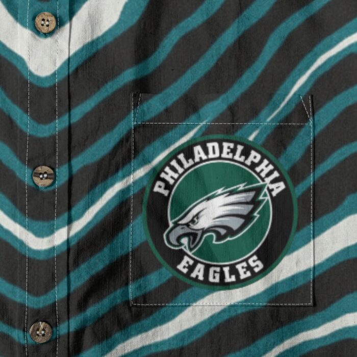 Philadelphia Eagles Zubaz All-Over Print Men's Breathable Cotton Shirt|125GSM - Image 6