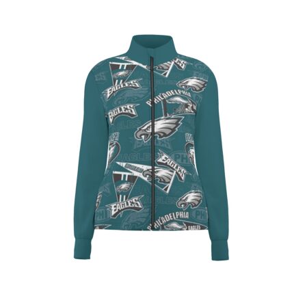 Philadelphia Eagles Zubaz All-Over Print Women's Long Sleeve Thumbhole Jacket