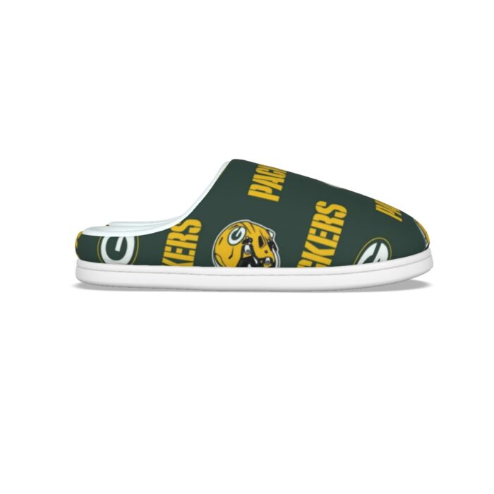 Green Bay Packers All-Over Print Men's Plush Slippers - Image 1