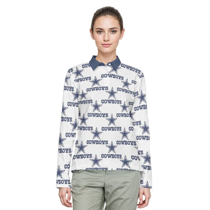 Dallas Cowboys Zubaz All-Over Print Ladies' Lapel Long Sleeves - Image 2