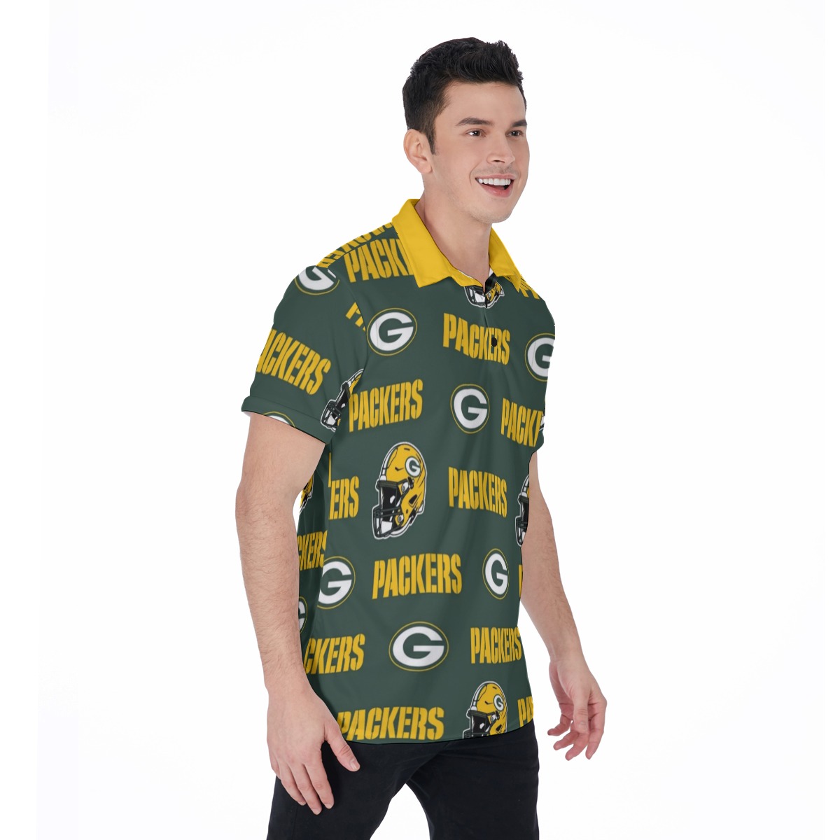 Green Bay Packers All-Over Print Men's Polo Shirt - Image 2