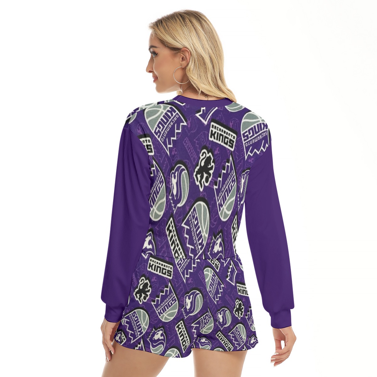 Sacramento Kings Women's Short Sweatshirt And Pants Suit - Image 4