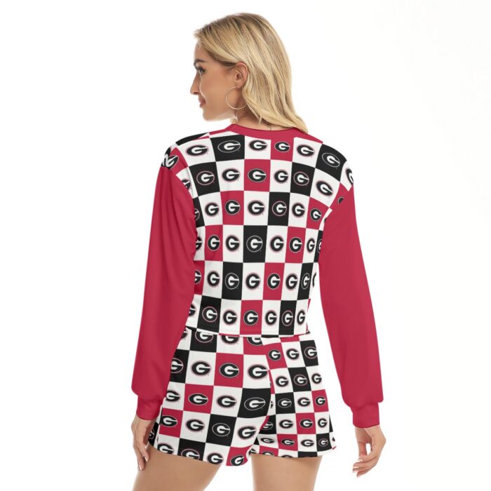 Georgia - Bulldogs Women's Short Sweatshirt And Pants Suit - Image 4