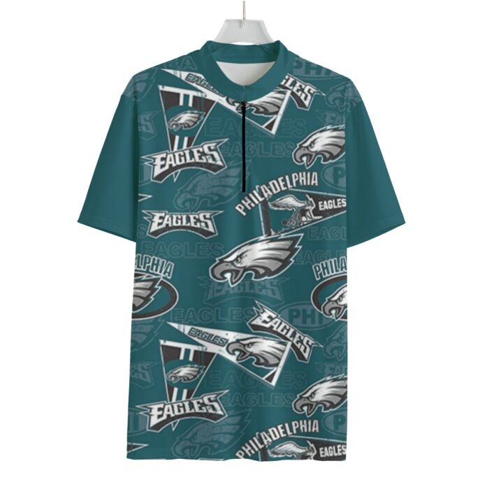 Philadelphia Eagles Zubaz All-over Print Men's Billiard Cloth With Black Zipper - Image 2