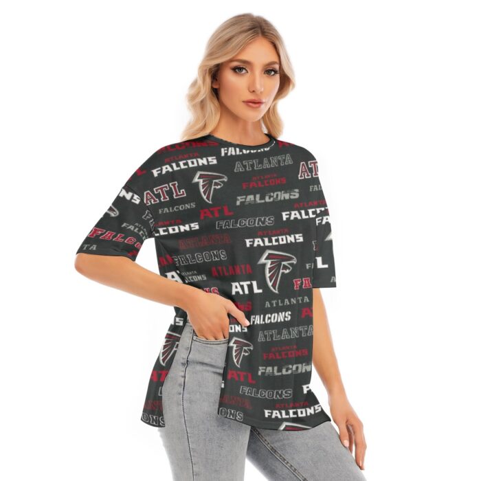 Atlanta Falcons  Women's Short Sleeves T-shirt With Hem Split - Image 3