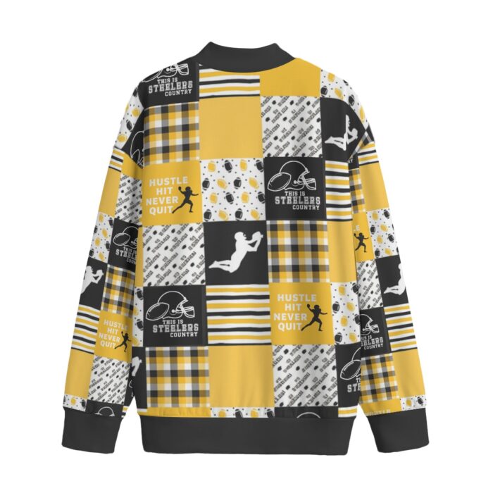 Pittsburgh Steelers Zubaz All-Over Print Unisex Mid-high Collar Drop Shoulder Sweatshirt - Image 4