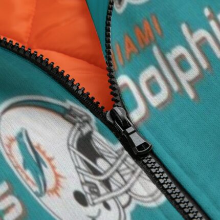 Miami Dolphins Zubaz All-Over Print Unisex Knitted Fleece Lapel Outwear