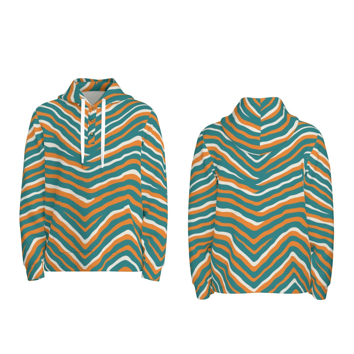 Miami Dolphins Zubaz All-Over Print Men's Half Button Hoodie