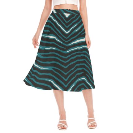 Philadelphia Eagles Zubaz All-Over Print Women's Long Section Chiffon Skirt