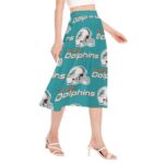 Miami Dolphins Zubaz All-Over Print Women's Long Section Chiffon Skirt - Image 2