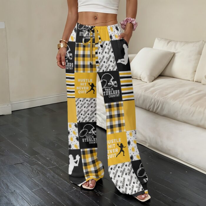 Pittsburgh Steelers All-Over Print Women’s Straight-Leg Casual Pants - Image 1