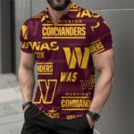 Washington Commanders  Men's Short Sleeve Button Polo Shirt
