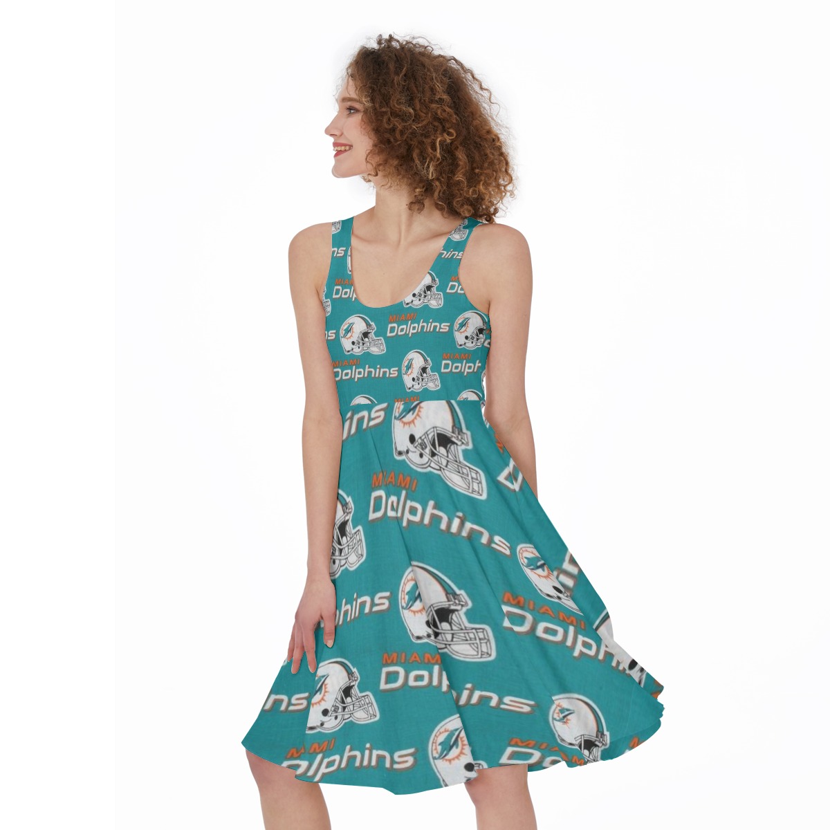 Miami Dolphins Zubaz All-Over Print Women's Sleeveless Dress