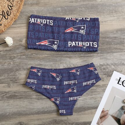 New England Patriots All-Over Print Women's Strapless Bikini Swimsuit