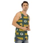 Green Bay Packers All-Over Print Men's Curved Hem Long Tank Top - Image 4