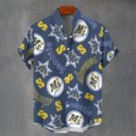 Seattle Mariners Men's Stand Collar Shirt|110GSM Imitation Flax