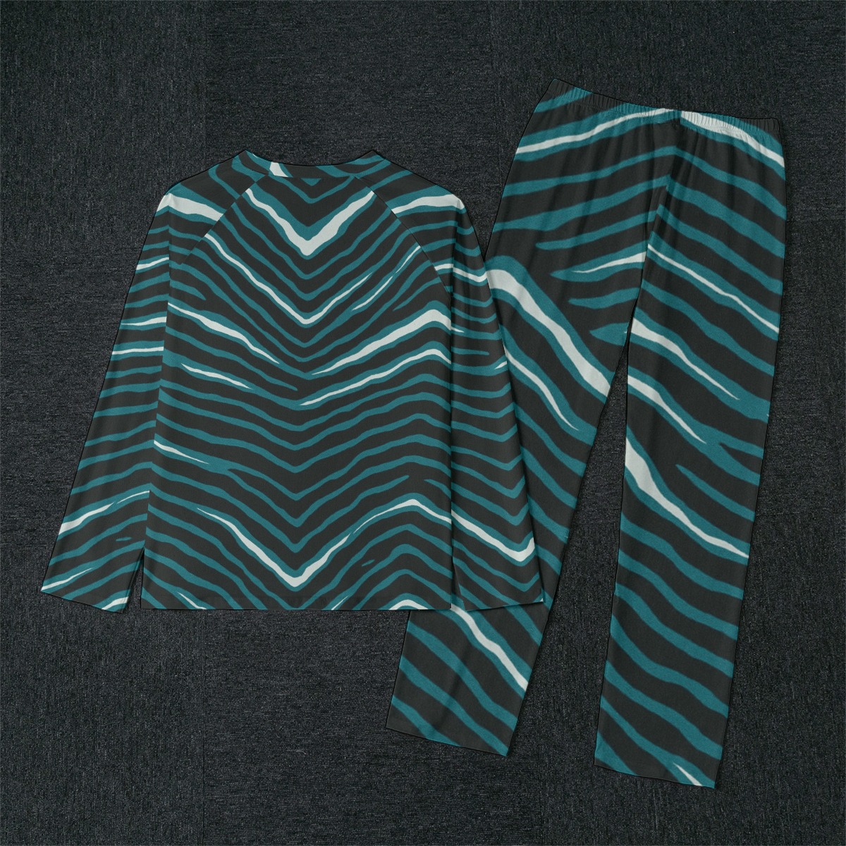 Philadelphia Eagles Zubaz All-Over Print Men's Raglan Sleeve Pajamas With Wide Ankles - Image 2