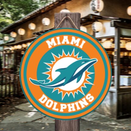 Miami Dolphins Zubaz Round House Number Door Hanger