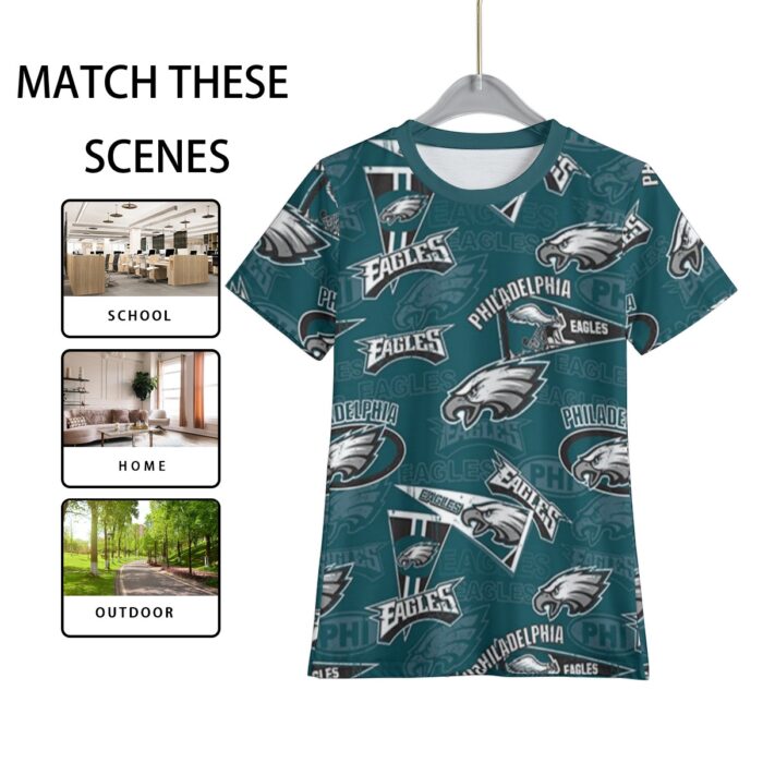 Philadelphia Eagles Zubaz All-Over Print Kid's T-Shirt - Image 3