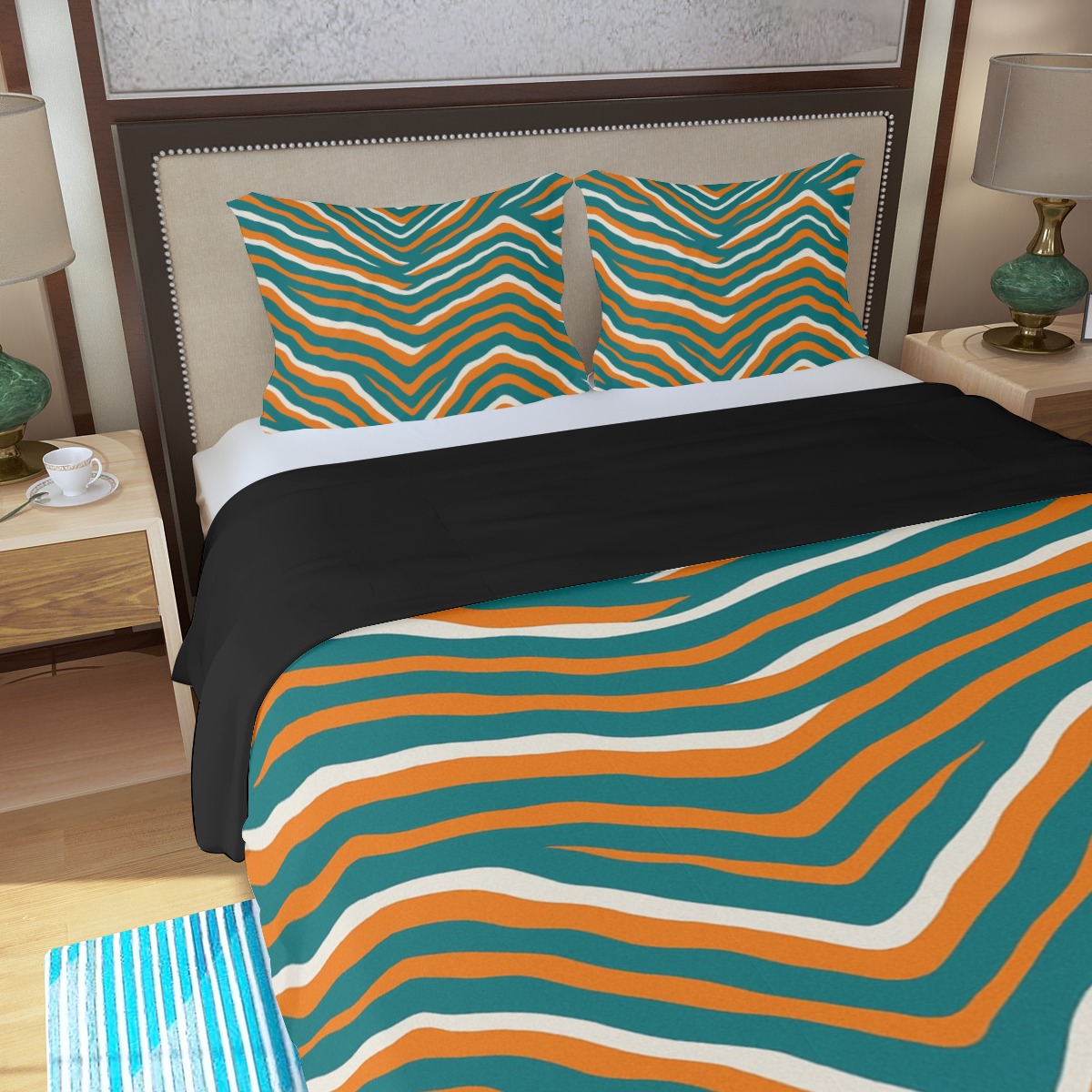 Miami Dolphins Zubaz Three Piece Duvet Bedding Set - Image 2