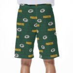 Green Bay Packers All-Over Print Men's Beach Shorts - Image 3