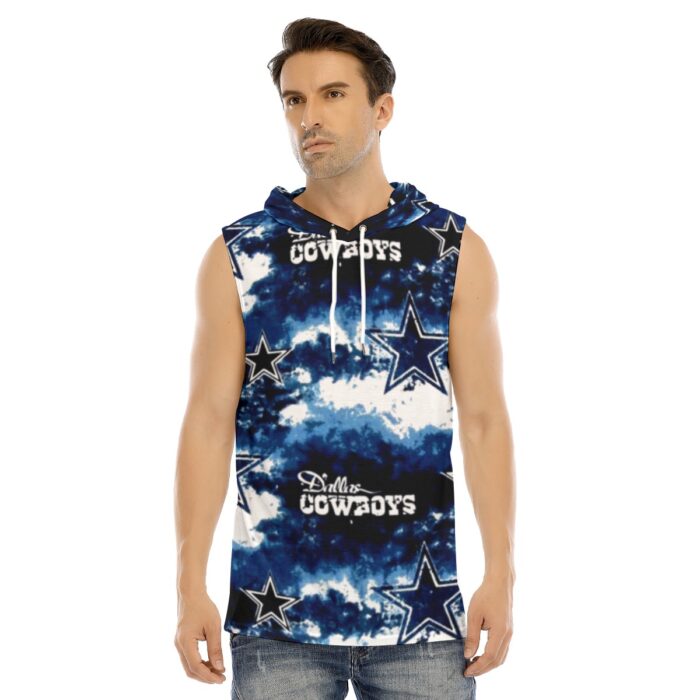 Dallas Cowboys Zubaz All-Over Print Men's Tank Hooded Vest - Image 4