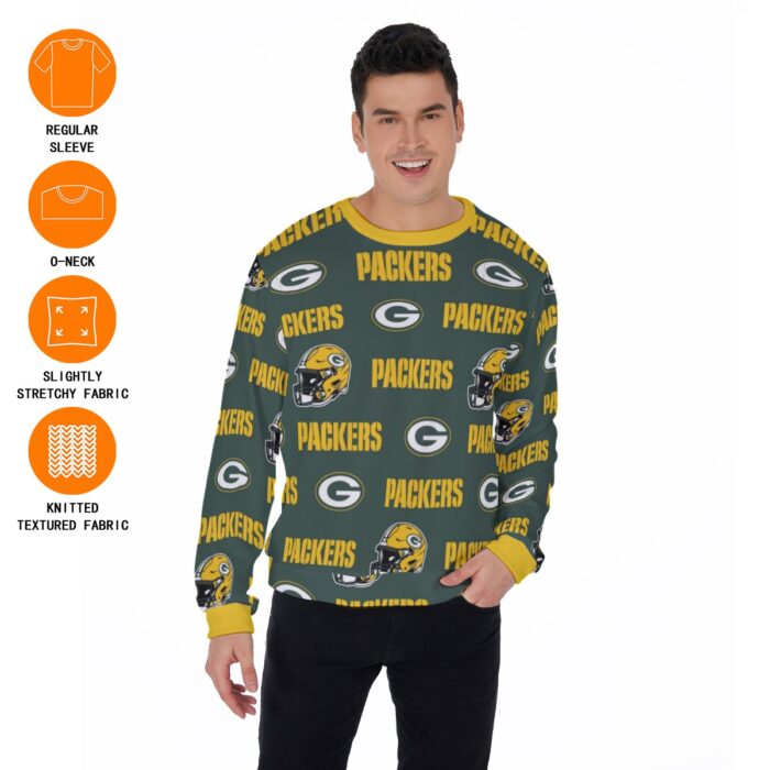 Green Bay Packers All-Over Print Men's Sweater - Image 6