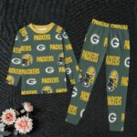Green Bay Packers All-Over Print Kid's Sleep Pajamas - Image 4