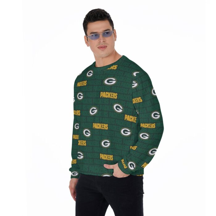 Green Bay Packers All-Over Print Men's Thicken Sweater - Image 6