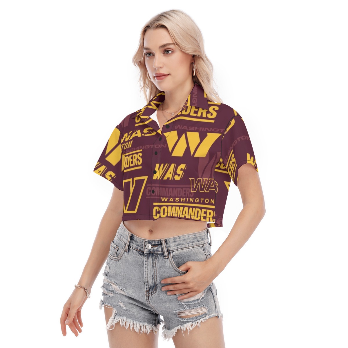 Washington Commanders Women's Cropped Shirt - Image 3