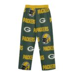 Green Bay Packers All-Over Print Unisex Straight Casual Pants | 245GSM Cotton - Image 3