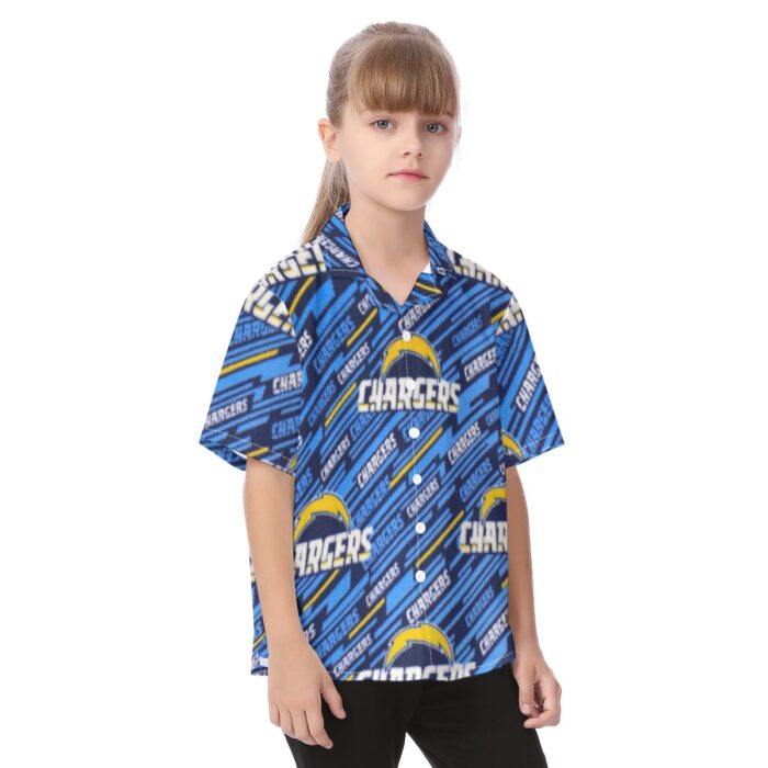 Los Angeles Chargers Kid's Hawaiian Vacation Shirt - Image 2