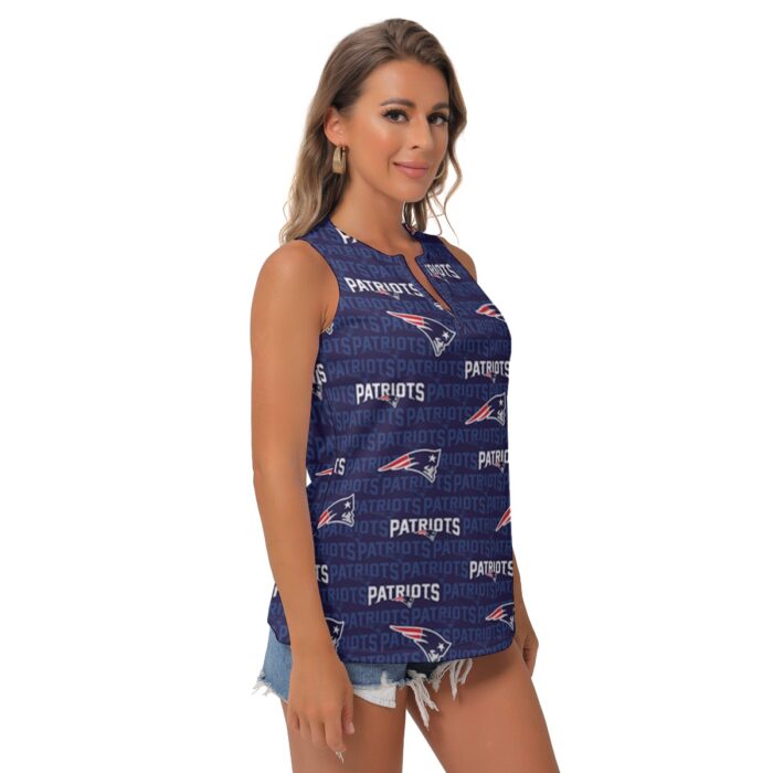 New England Patriots Zubaz All-Over Print Women's Sleeveless V-Neck Top - Image 2