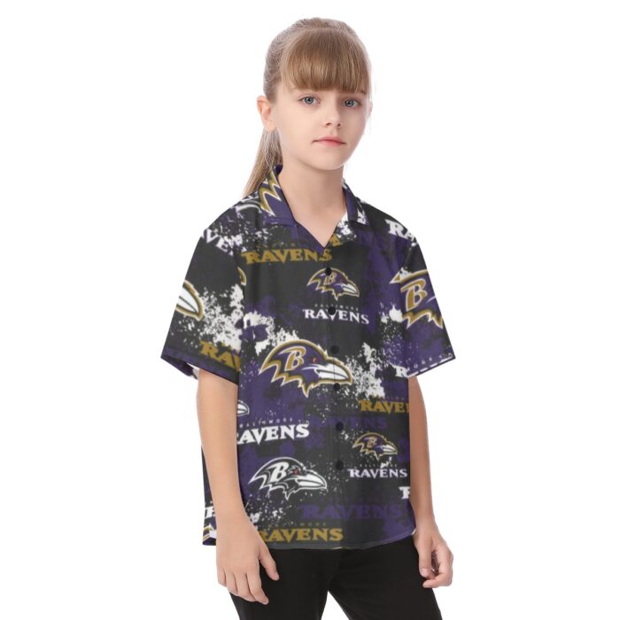 Baltimore Ravens Kid's Hawaiian Vacation Shirt - Image 2
