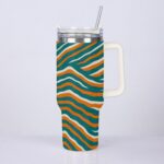 Miami Dolphins Zubaz 40oz Diamond Cup With Stainless Steel Straw - Image 5