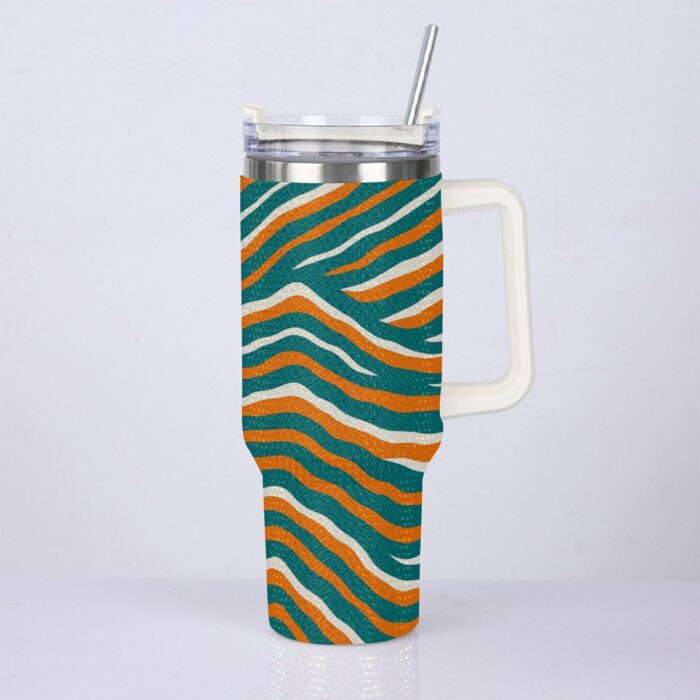 Miami Dolphins Zubaz 40oz Diamond Cup With Stainless Steel Straw - Image 5