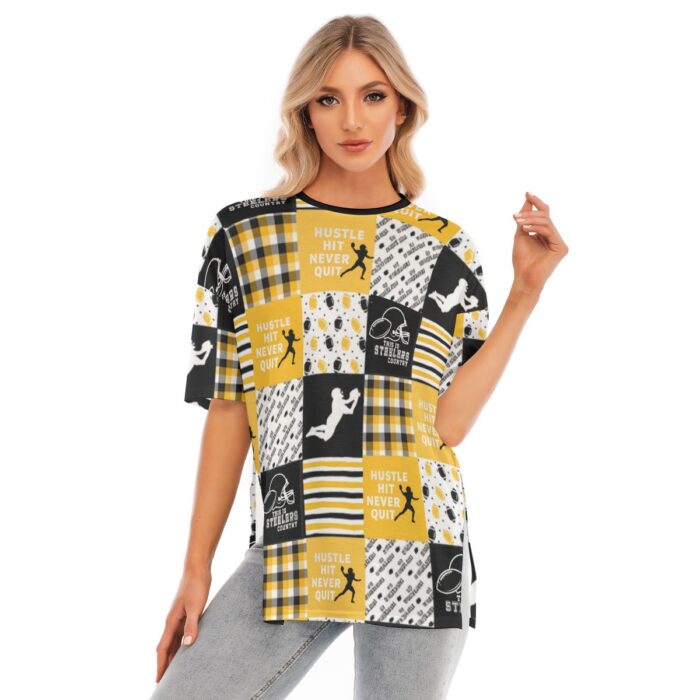 Pittsburgh Steelers  Women's T-shirt With Hem Split - Image 4