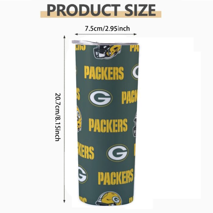 Green Bay Packers Custom 20OZ Straight Cup With Sliding Lid For The USA - Image 4