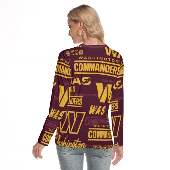 Washington Commanders Women's O-neck Long Sleeve T-shirt - Image 4