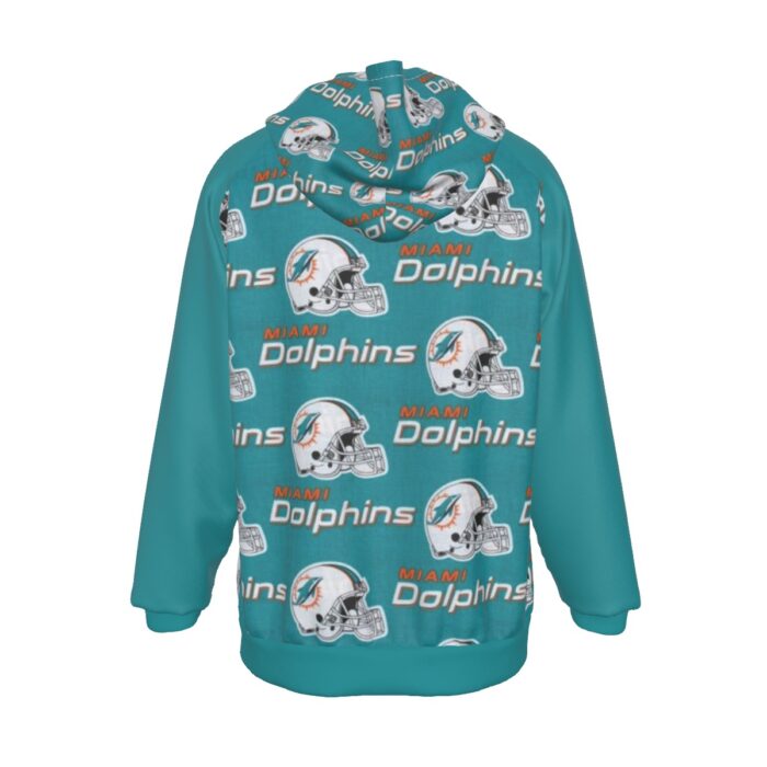 Miami Dolphins Zubaz All-Over Print Men's Heavy Fleece Raglan Hoodie - Image 1