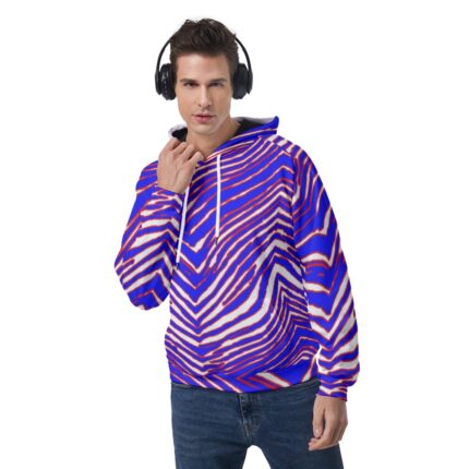 Buffalo Bills Zubaz All-Over Print Men's Raglan Pullover Hoodie