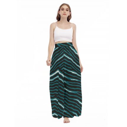 Philadelphia Eagles Zubaz All-Over Print Women's High Waist Wide Leg Trousers