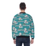 Miami Dolphins Zubaz All-Over Print Men's Bomber Jacket Without Sleeve Pocket - Image 3
