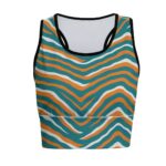 Miami Dolphins Zubaz All-Over Print Women's Sports Bra|210GSM - Image 4