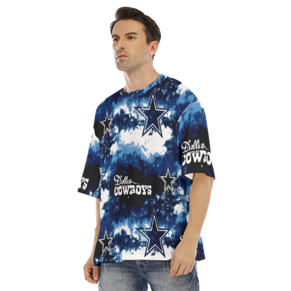 Dallas Cowboys Zubaz All-Over Print Men's Drop Shoulder T-shirt With Short Sleeve - Image 4