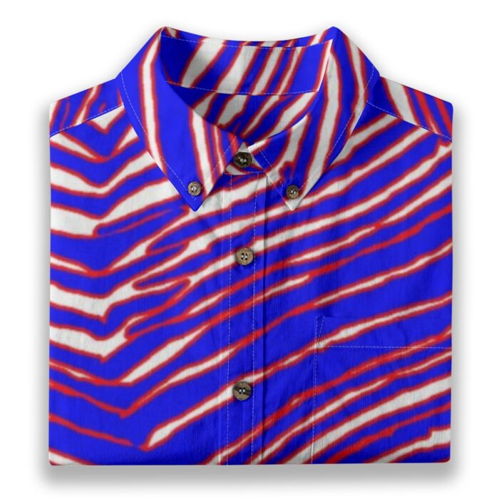 Buffalo Bills Zubaz All-Over Print Men's Breathable Cotton Shirt|125GSM - Image 2