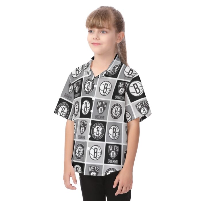 Brooklyn Nets Kid's Hawaiian Vacation Shirt - Image 3