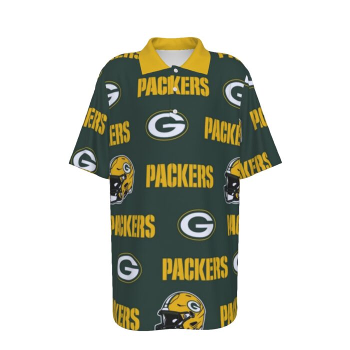 Green Bay Packers All-Over Print Teenage UV Protection POLO Shirt - Image 4